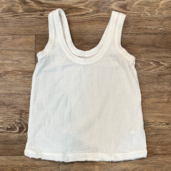 Faherty Organic Cotton Women's Size XS White Gauze Tank Top Relaxed Minimalist - Picture 2 of 14